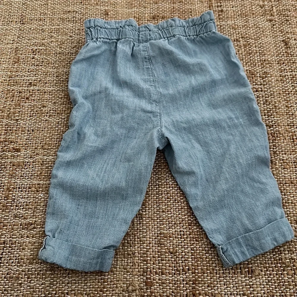 Baby Gap Paper Bag Waist Denim Chambray Jeans Pants 6-12 Months